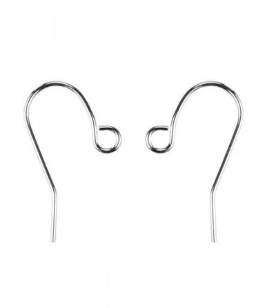 Silver Plated Shepherds Crook Ear Wires - Bluestreak Crystals