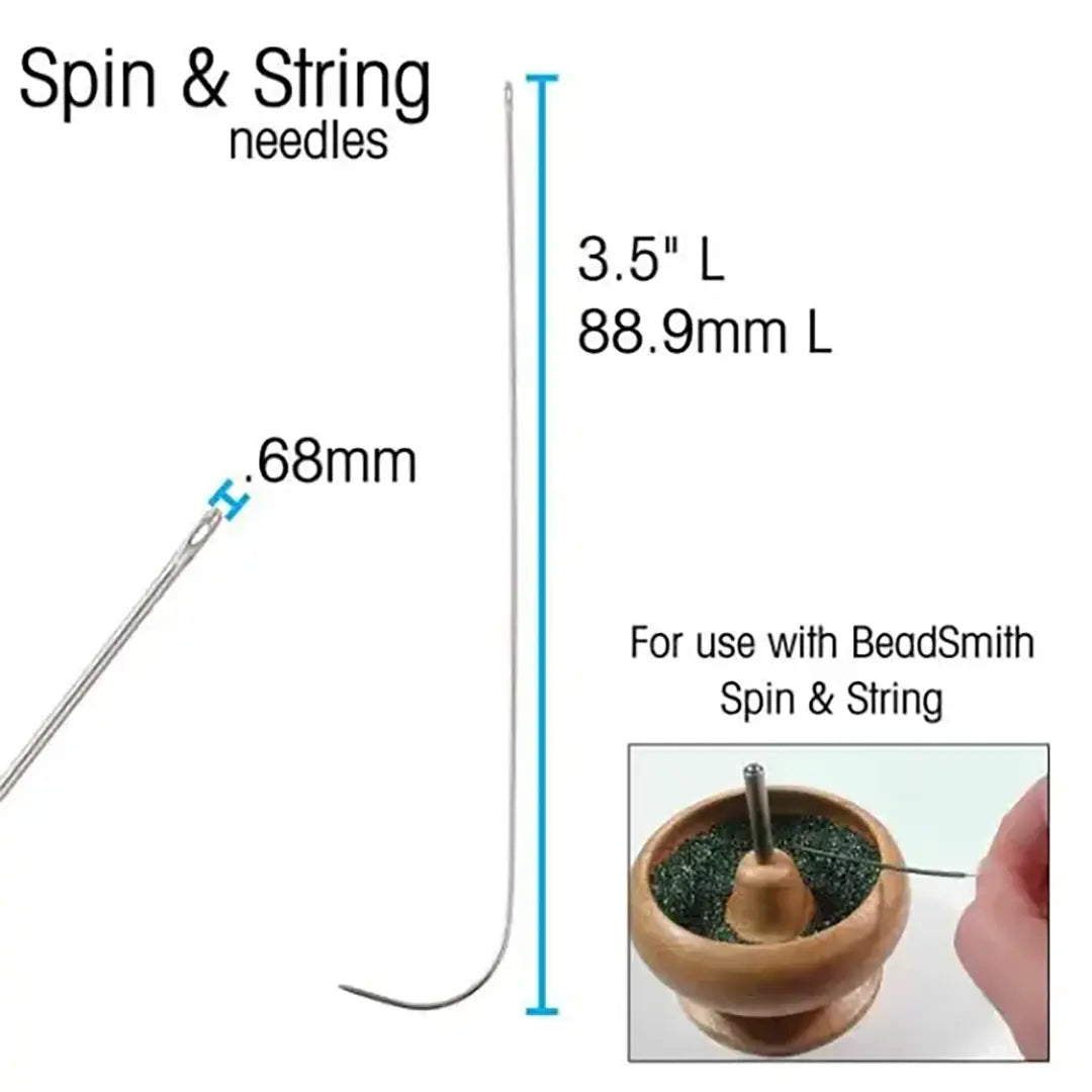 Spin and Bead 3.65 Inch Needle - Bluestreak Crystals