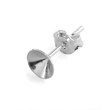 Sterling Silver (925) Chaton Post & Scroll Setting SS29 - Bluestreak Crystals