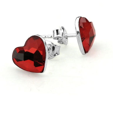 Sterling Silver (925) Ear Post Setting For Heart Shaped Flatbacks - Bluestreak Crystals