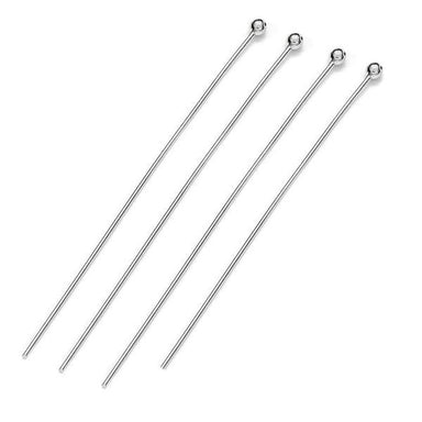 Sterling Silver (925) Headpins Ball End - Bluestreak Crystals