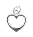 Sterling Silver (925) Open Heart Charm - Bluestreak Crystals