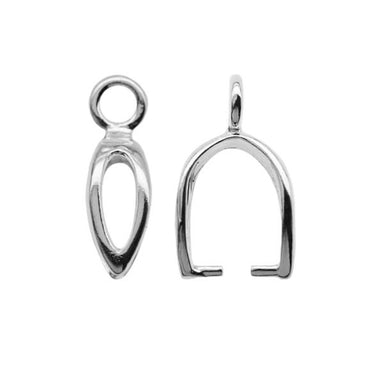 Sterling Silver (925) Open Leaf Bail - Bluestreak Crystals