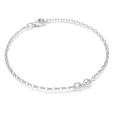 Sterling Silver (925) Oval Rolo Bracelet - Bluestreak Crystals