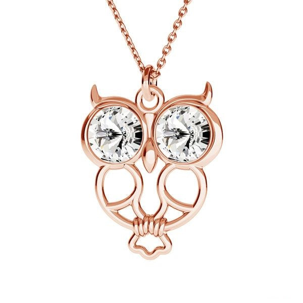 Sterling Silver (925) Owl Pendant Setting For Rivoli Chatons SS29 - Bluestreak Crystals