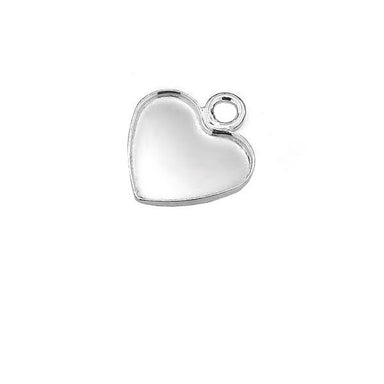 Sterling Silver (925) Pendant Setting For Heart Shaped Flatbacks - Bluestreak Crystals