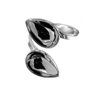 Sterling Silver (925) Ring for Pear Fancy Stone - Bluestreak Crystals