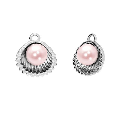 Sterling Silver (925) Shell Bail for Half Drilled 6mm Pearl - Bluestreak Crystals