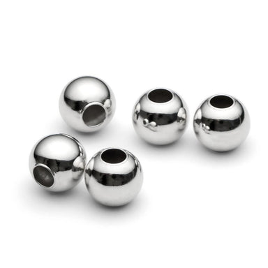 Sterling Silver (925) Smooth Round Beads - Bluestreak Crystals