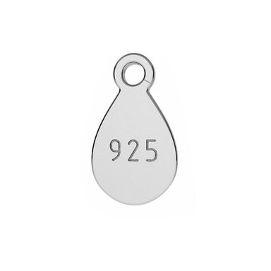 Sterling Silver 925 Tag Charm - Bluestreak Crystals