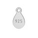 Sterling Silver 925 Tag Charm - Bluestreak Crystals
