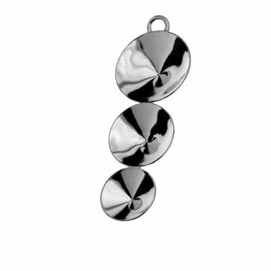 Sterling Silver (925) Tiered Rivoli Pendant Setting - Bluestreak Crystals