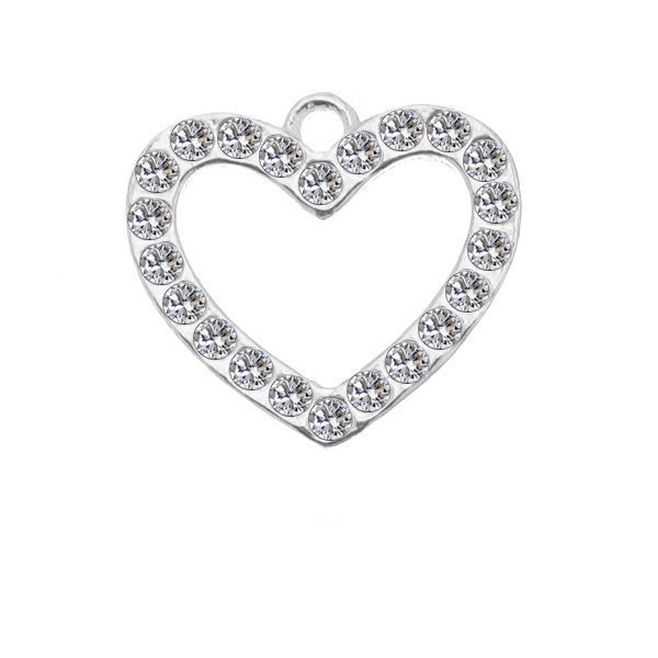 Sterling Silver Heart Pendant Setting for PP8 Chatons - Bluestreak Crystals