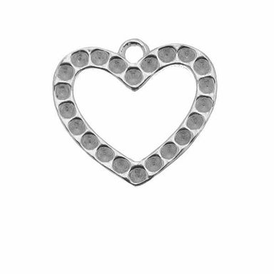 Sterling Silver Heart Pendant Setting for PP8 Chatons - Bluestreak Crystals