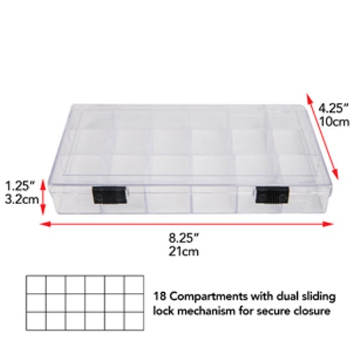 Storage Box with 18 Compartments - Bluestreak Crystals
