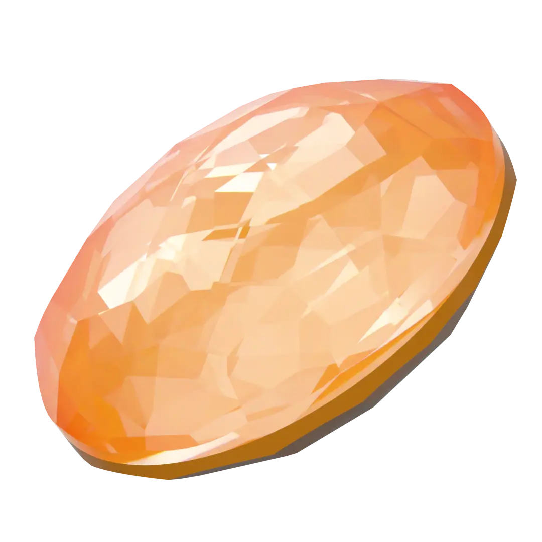 Serinity Chatons Round Stones Thin (1383) Crystal Mango Ignite UNFOILED - Bluestreak Crystals