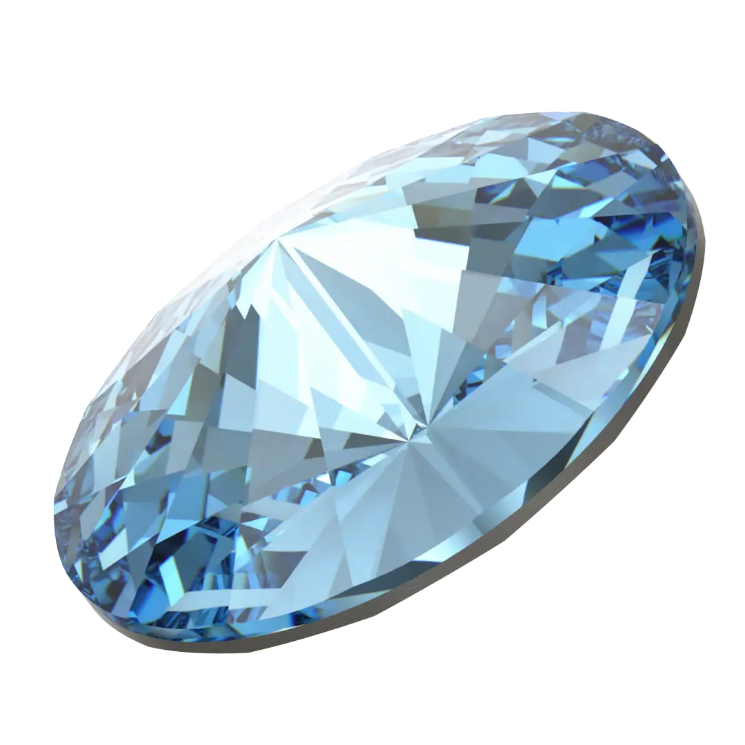 Swarovski Chatons Round Stones Rivoli (1122) Aquamarine - Bluestreak Crystals