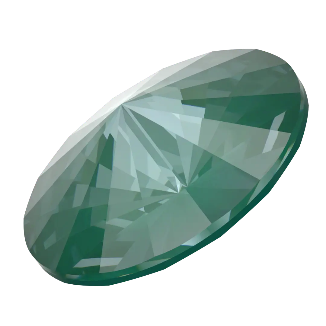 Swarovski Chatons Round Stones Rivoli (1122) Crystal Pine Green Ignite UNFOILED - Bluestreak Crystals