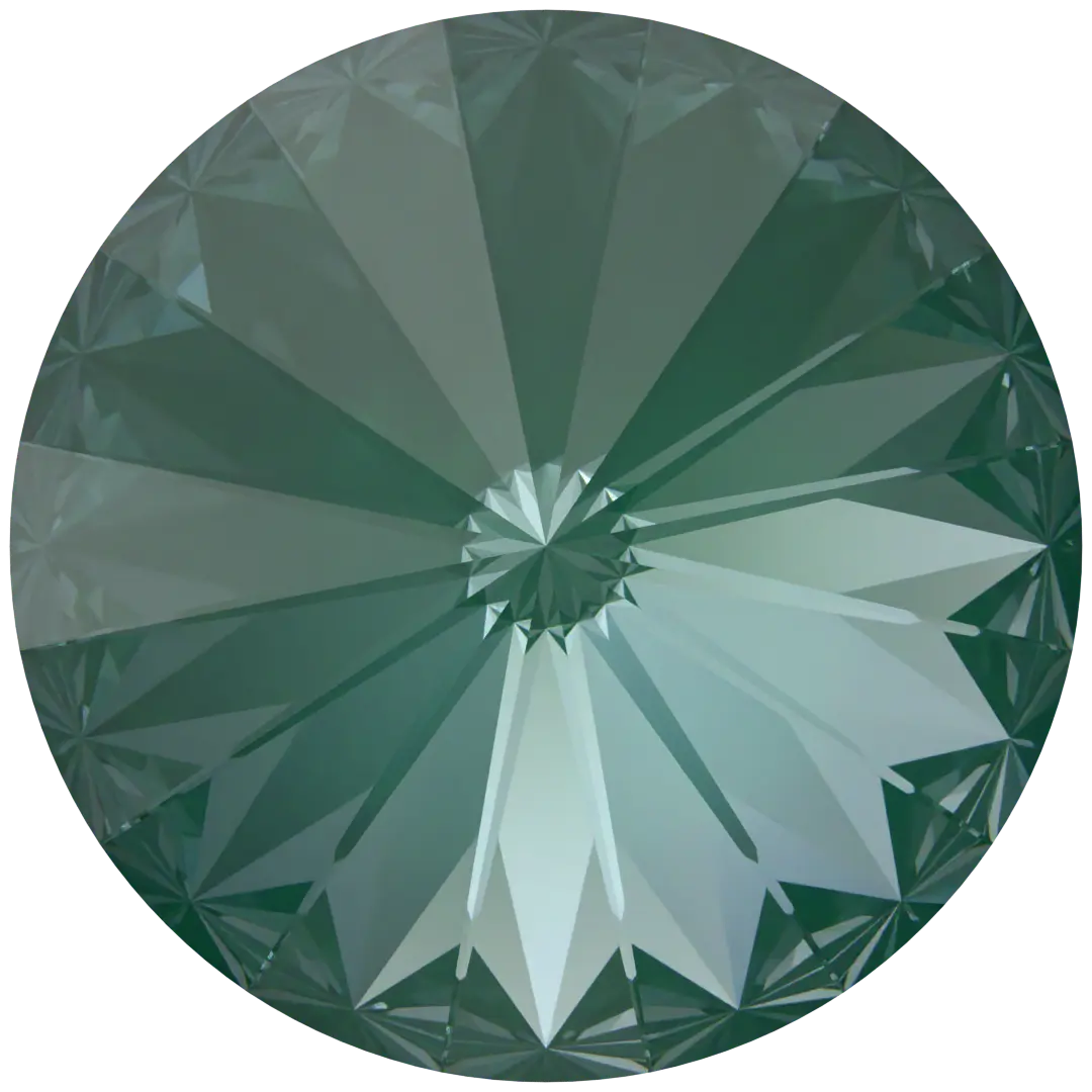 Swarovski Chatons Round Stones Rivoli (1122) Crystal Pine Green Ignite UNFOILED - Bluestreak Crystals