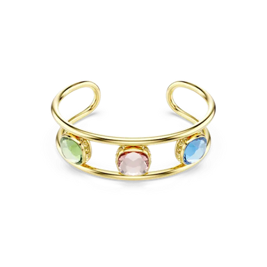 Swarovski Chroma Cuff Cushion Cut Green Gold-Tone Plated - Bluestreak Crystals