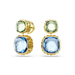 Swarovski Chroma Drop Earrings Cushion Cut Multicoloured Gold-Tone Plated - Bluestreak Crystals