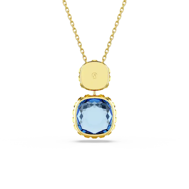 Swarovski Chroma Pendant Cushion Cut Multicolored Gold-Tone Plated - Bluestreak Crystals