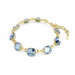 Swarovski Chroma Tennis Necklace Cushion Cut Gold-Tone Plated - Bluestreak Crystals
