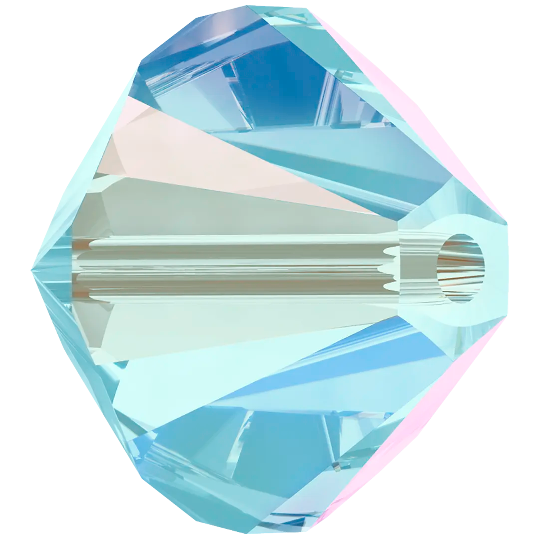 Swarovski Crystal Beads Bicone (5328) Aquamarine AB - Bluestreak Crystals