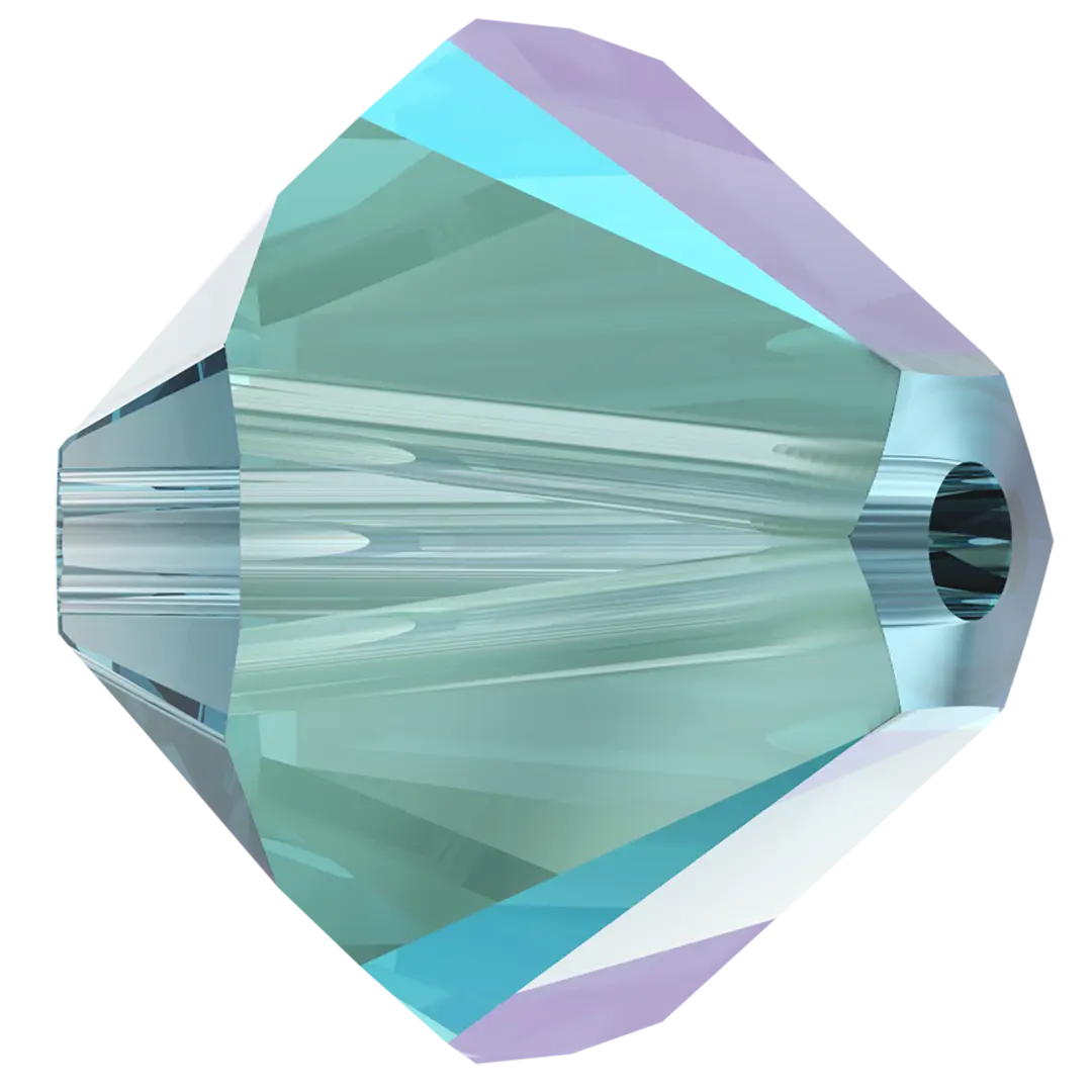 Swarovski Crystal Beads Bicone (5328) Aquamarine Shimmer - Bluestreak Crystals