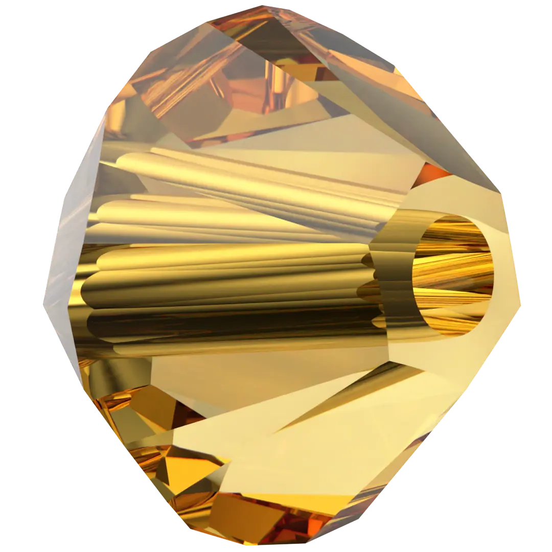 Swarovski Crystal Beads Bicone (5328) Golden Topaz - Bluestreak Crystals
