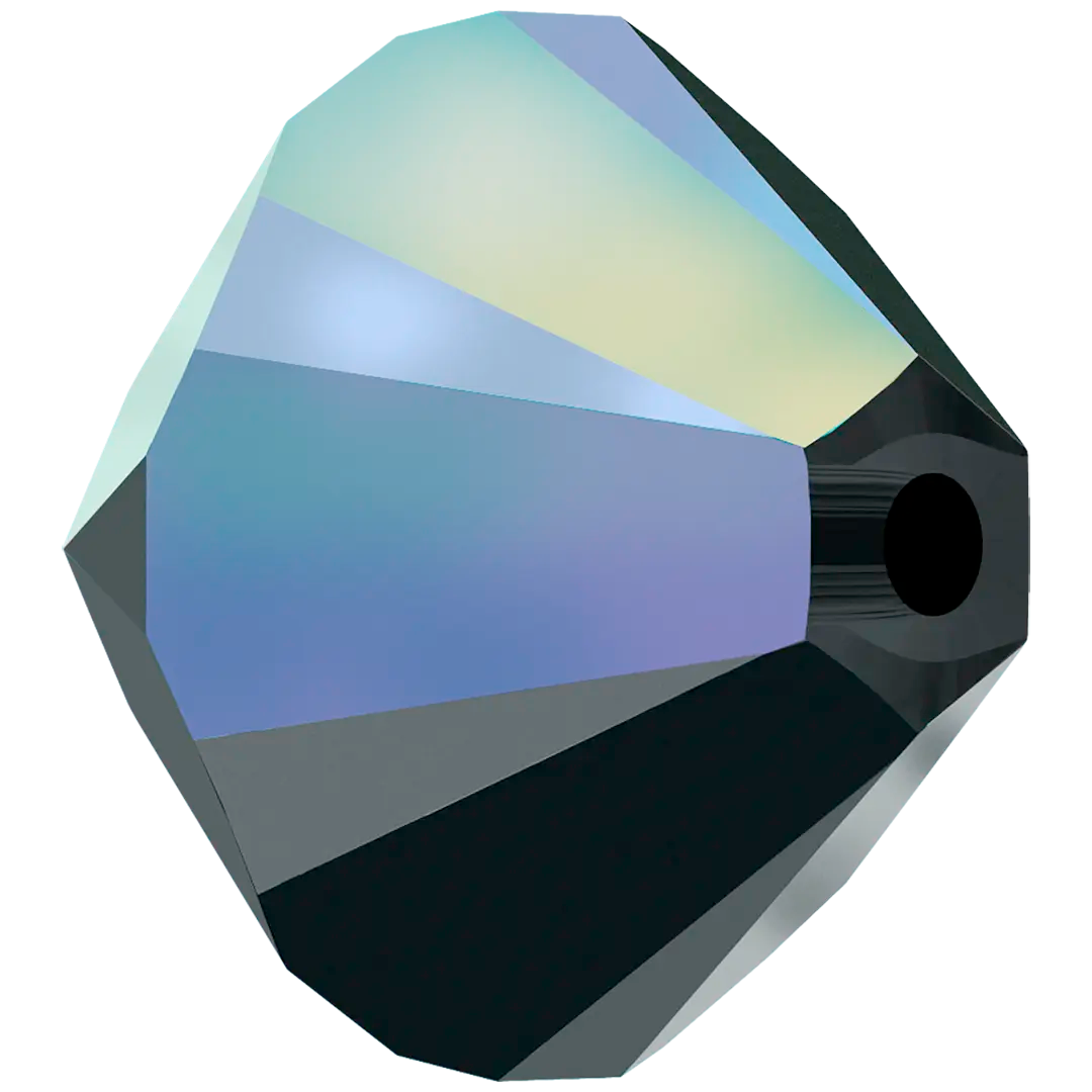 Swarovski Crystal Beads Bicone (5328) Jet AB 2X - Bluestreak Crystals