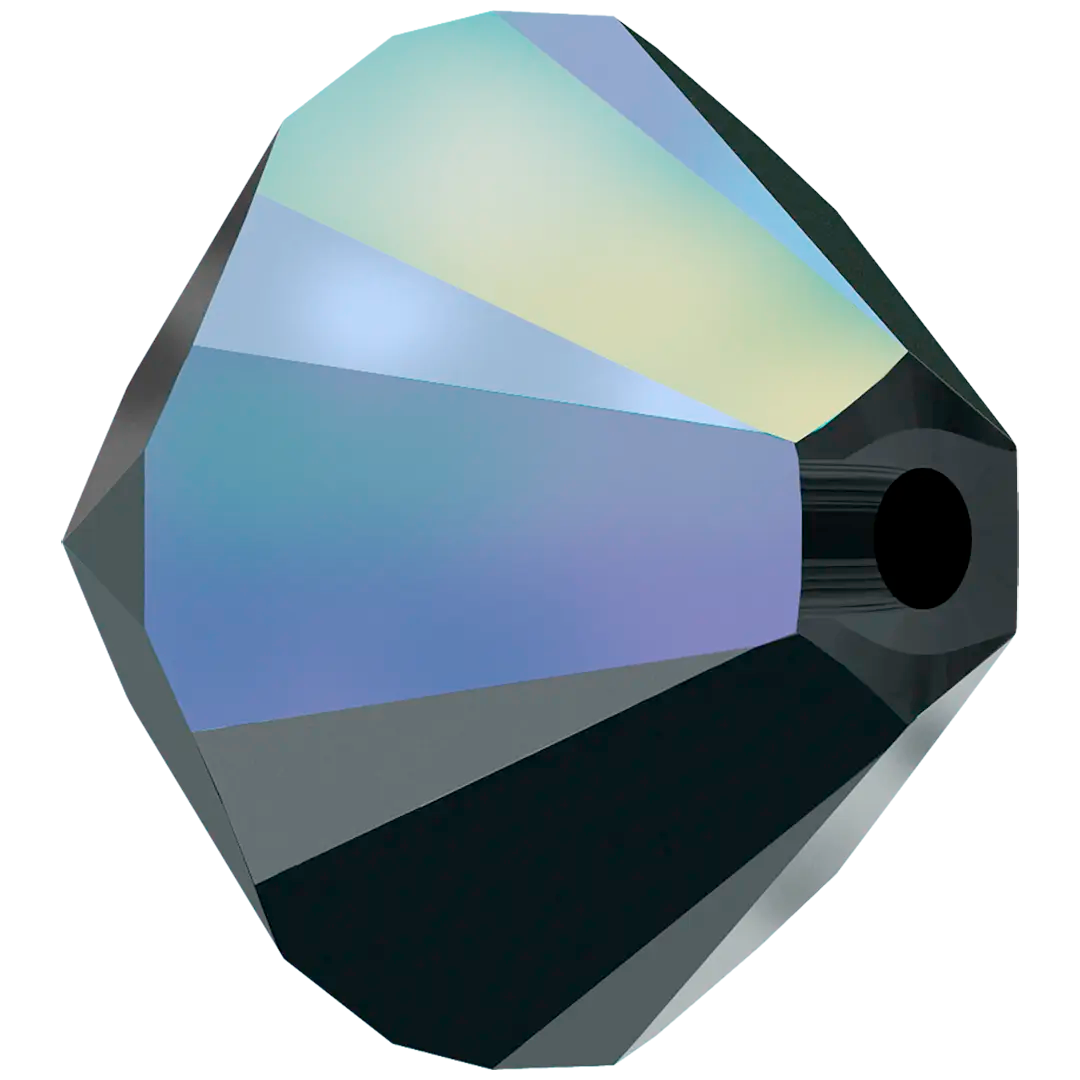 Swarovski Crystal Beads Bicone (5328) Jet AB - Bluestreak Crystals