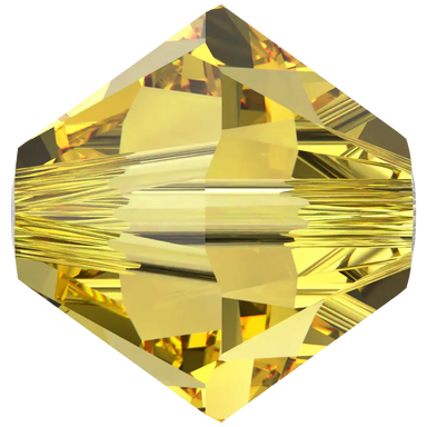 Swarovski Crystal Beads Bicone (5328) Light Topaz - Bluestreak Crystals