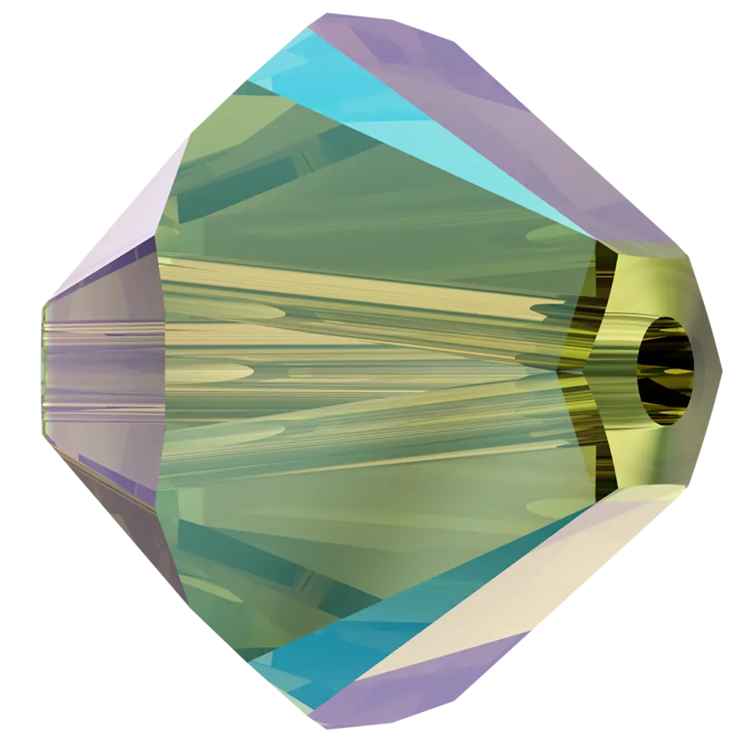 Swarovski Crystal Beads Bicone (5328) Peridot Shimmer 2X - Bluestreak Crystals