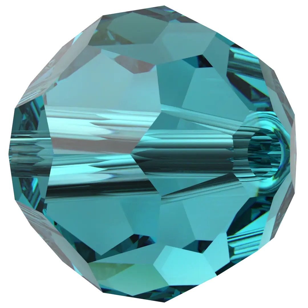 Swarovski Crystal Beads Round (5000) Blue Zircon - Bluestreak Crystals