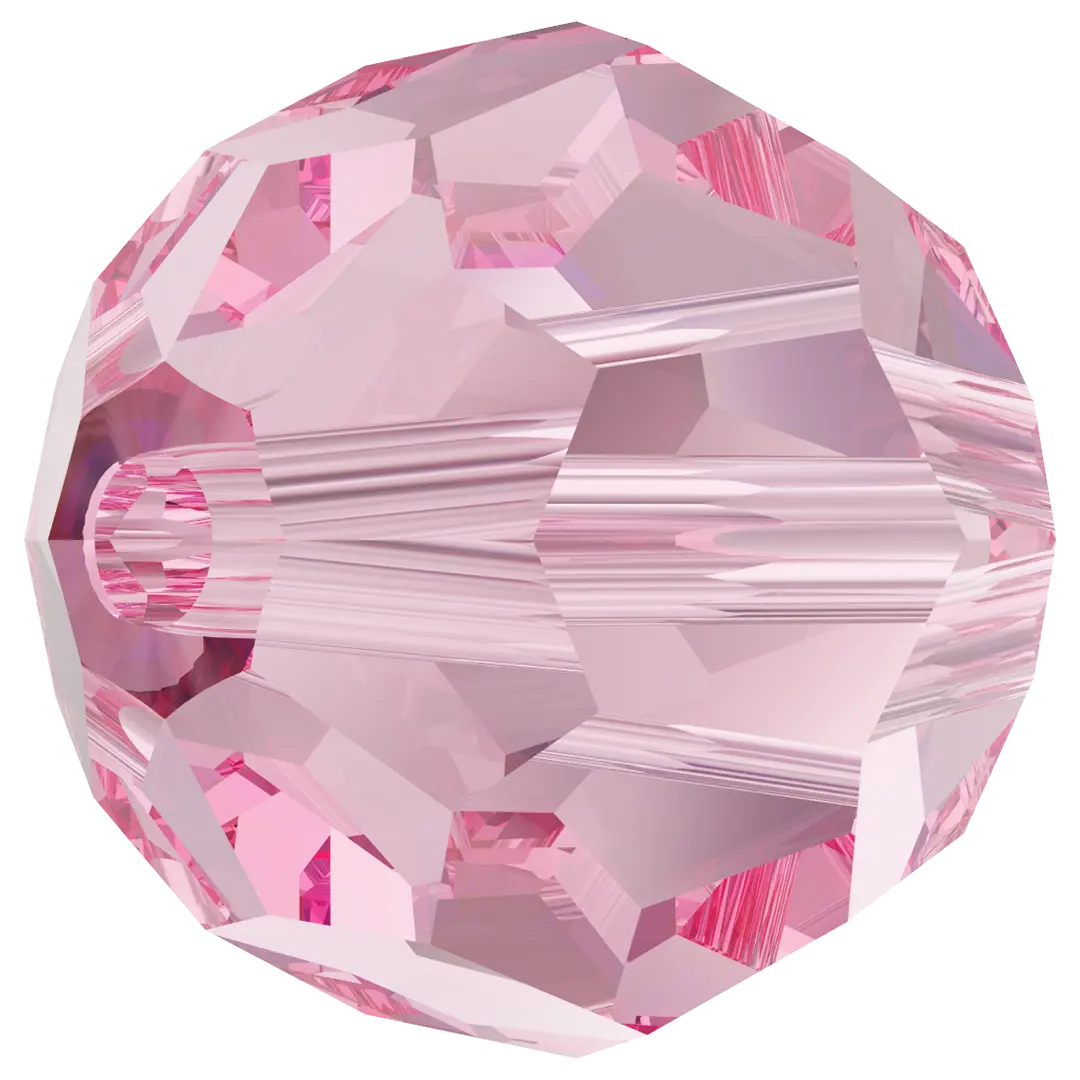 Swarovski Crystal Beads Round (5000) Light Rose - Bluestreak Crystals