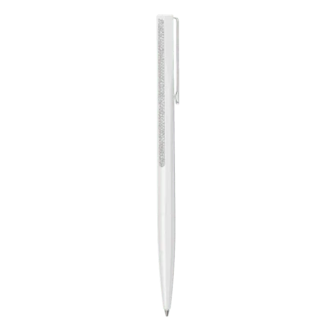 Swarovski Crystal Shimmer Ballpoint Pen White Lacquered Chrome plated - Bluestreak Crystals