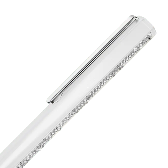 Swarovski Crystal Shimmer Ballpoint Pen White Lacquered Chrome plated - Bluestreak Crystals