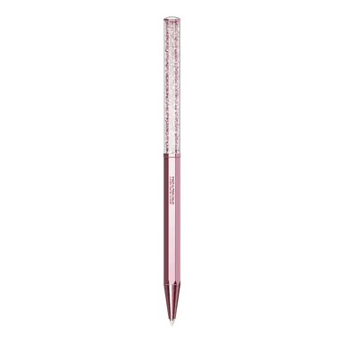Swarovski Crystalline Ballpoint Pen Octagon Shape Pink Lacquered - Bluestreak Crystals
