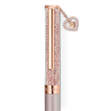 Swarovski Crystalline Pink Ballpoint Heart Pen Rose Gold-Tone Plated - Bluestreak Crystals