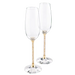 Swarovski Crystalline Toasting Flutes Gold Tone (Set of 2) - Bluestreak Crystals
