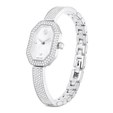 Swarovski Dextera Bangle Watch Swiss Made Metal Bracelet Silver Tone - Bluestreak Crystals