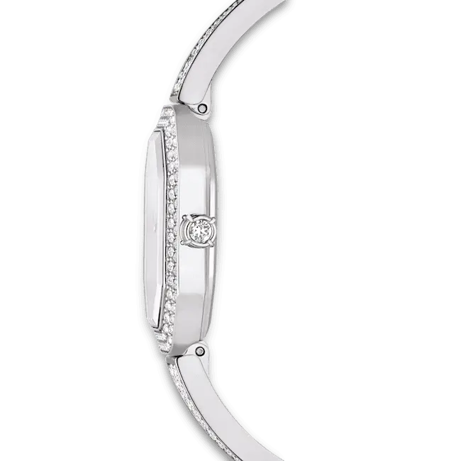 Swarovski Dextera Bangle Watch Swiss Made Metal Bracelet Silver Tone - Bluestreak Crystals