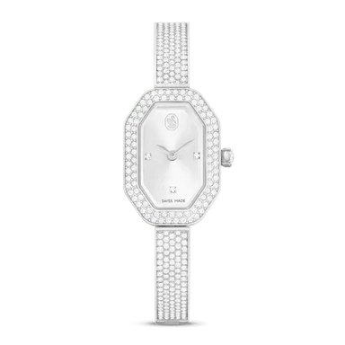Swarovski Dextera Bangle Watch Swiss Made Metal Bracelet Silver Tone - Bluestreak Crystals