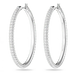 Swarovski Dextera Hoop Earrings Pave Large White Rhodium Plated - Bluestreak Crystals