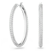 Swarovski Dextera Hoop Earrings Pave Large White Rhodium Plated - Bluestreak Crystals
