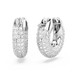 Swarovski Dextera Hoop Earrings Small White Rhodium Plated - Bluestreak Crystals