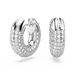 Swarovski Dextera Hoop Earrings Small White Rhodium Plated - Bluestreak Crystals