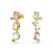 Swarovski Gema Drop Earrings Asymmetrical Mixed Cuts Multicolored Gold-Tone Plated - Bluestreak Crystals