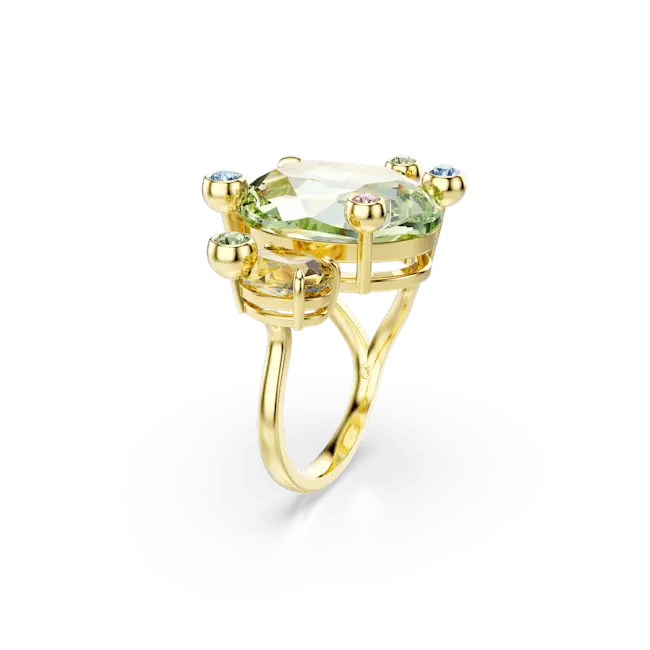 Swarovski Gema Ring Mixed Cuts Multicolored Gold-Tone Plated - Bluestreak Crystals